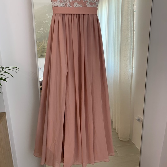 Dusty Rose Pink Long Dress Gown - Picture 5 of 14